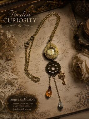 “Timeless Curiosity”-Vtg Swiss Watch Necklace, Victorian Ladies Keepsake Vibe